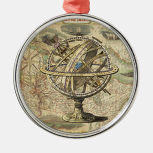 Gamla British America Explore Polar Bear Compass K Julgransprydnad Metall