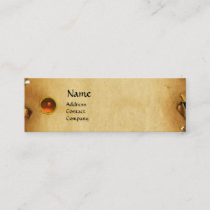 GAMLA BROWN PARCHMENT, GEM STONE, MONOGRAM orange Mini Visitkort