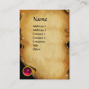 GAMLA BROWN PARCHMENT, GEM STONE, MONOGRAM VISITKORT