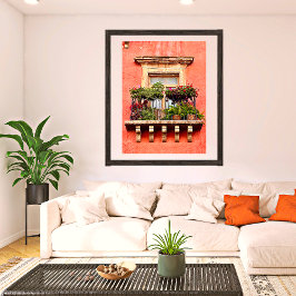 Gamla byn Balcony Mexico Bilder Poster