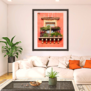 Gamla byn Balcony Mexico Bilder Poster