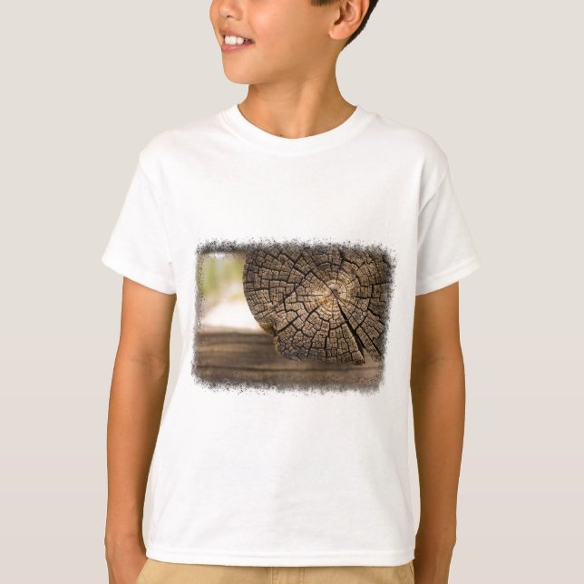 Gamla Cabin Wood Struktur T-shirt (Framsida)