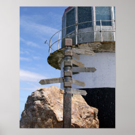Gamla Cape Point fyr, Sydafrika Poster