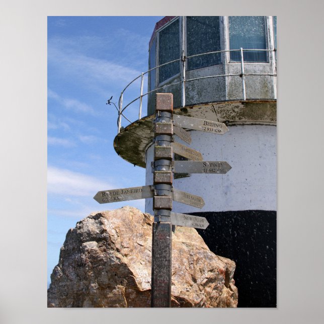 Gamla Cape Point fyr, Sydafrika Poster (Framsidan)
