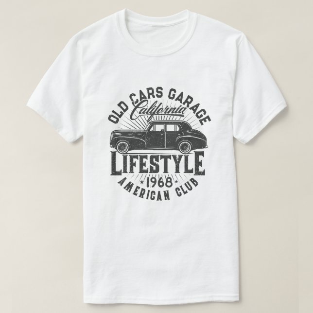 Gamla Car Garage American Klubb T Shirt (Design framsida)