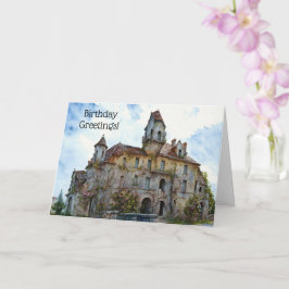 Gamla Castle House Manor Old Timer Birthday Kort