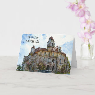 Gamla Castle House Manor Old Timer Birthday Kort