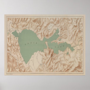 Gamla Clear Sjö California Karta (1887) Vintage Ba Poster