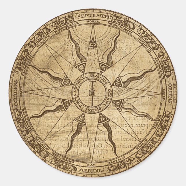 Gamla Compass Ro Runt Klistermärke (Framsida)