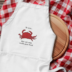 Gamla Crab Funny Sutar Cook Chef Förkläde