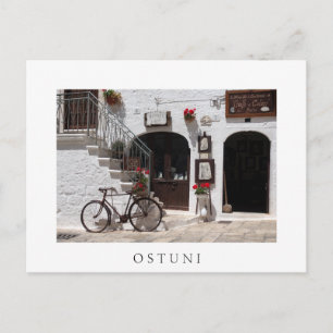 Gamla cyklar och storefront i Apulia Vykort