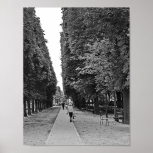 Gamla dam i parken i Paris på sommaren Poster