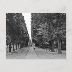 Gamla dam i parken i Paris på sommaren Vykort