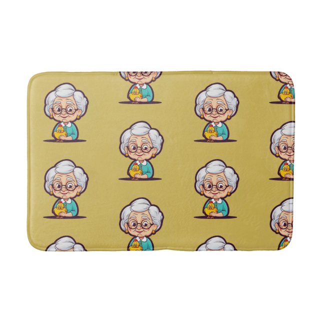 Gamla dam med kyckling badrumsmatta (Framsidan)