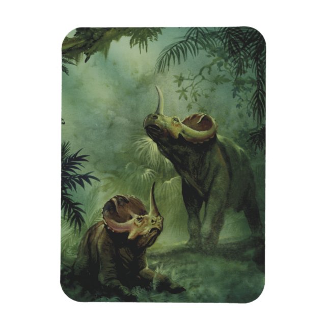 Gamla dinosaurier, Centrosaurus i djungeln Magnet (Vertikal)