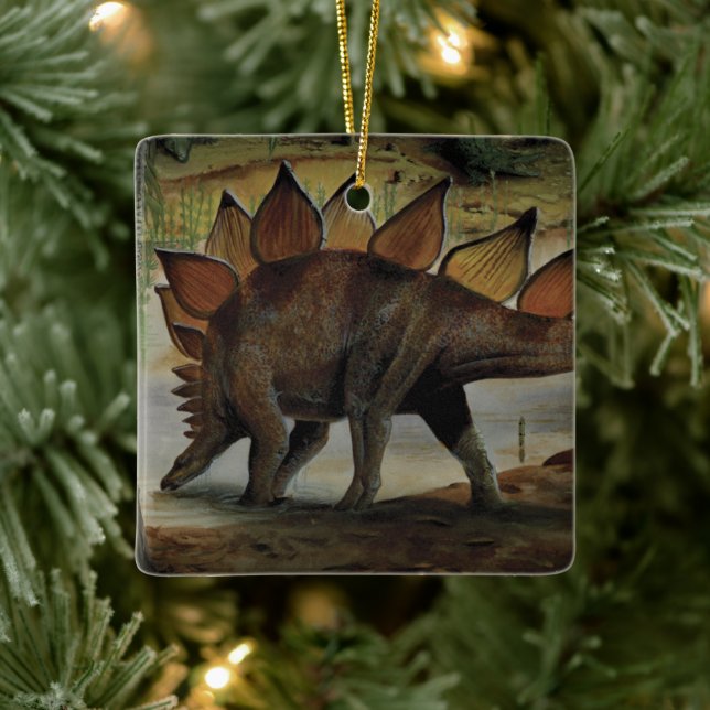 Gamla dinosaurier, Stegosaurus, Svans med taggar Julgransprydnad Keramik (Träd)