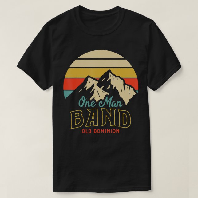 Gamla Dominion One Man Band Mountains T Shirt (Design framsida)