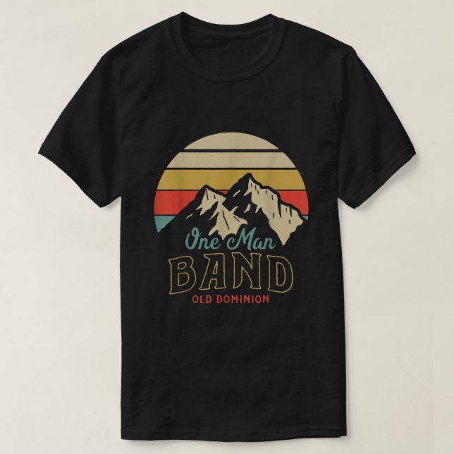 Gamla Dominion One Man Band Mountains T Shirt (Design framsida)