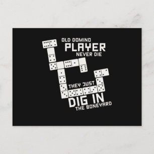 Gamla Domino Player Dominoes Tiles Puzzler Game Gi Vykort