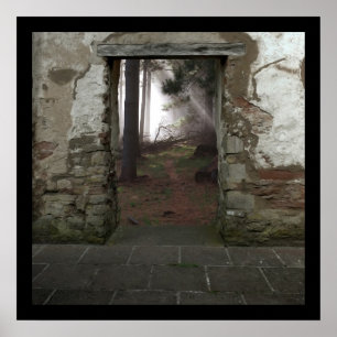 Gamla dörr till Vintage Garden Poster