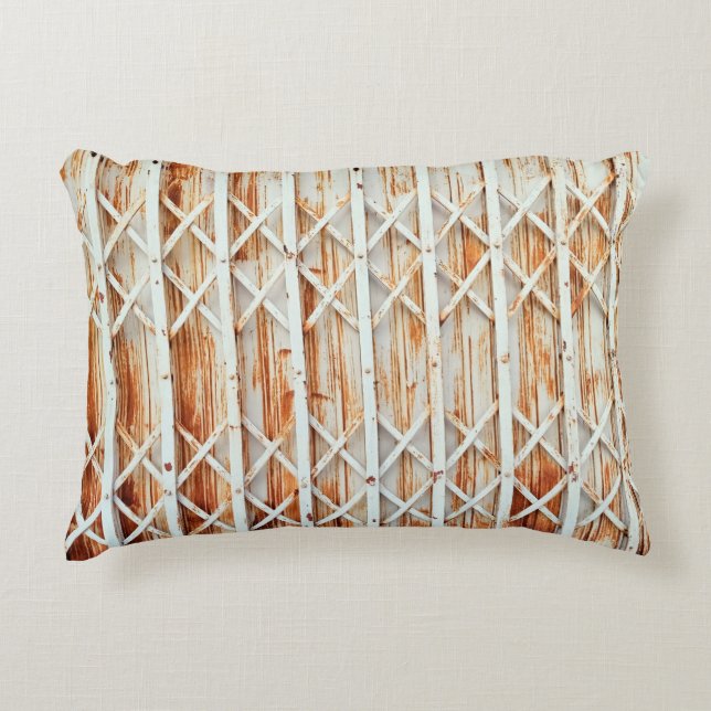 Gamla dörrpaneler i järn är tillförlitliga. abstra prydnadskudde (Framsidan)