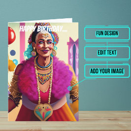 Gamla drottningen av Hearts Funny Gay Birthday Kort