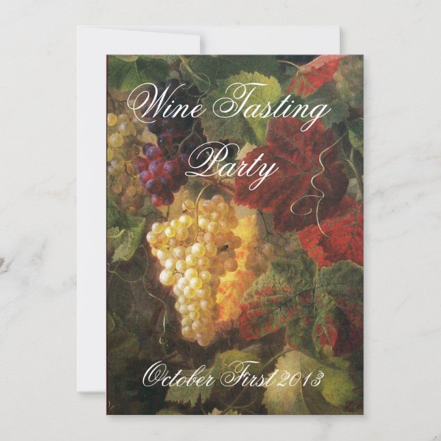 GAMLA DRUVPLANTAGEVINETS SMAKNINGSKVÄLL INBJUDNINGAR (Framsida)