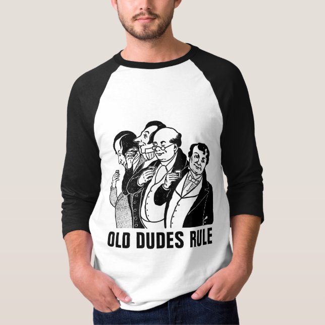 GAMLA DUDES RULE, Funny Manar T-shirts (Framsida)