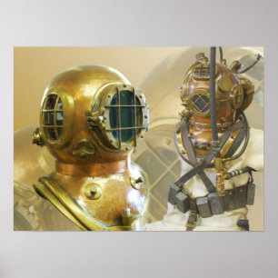 Gamla dykarutrustning, dykmuseets historia, FL Poster