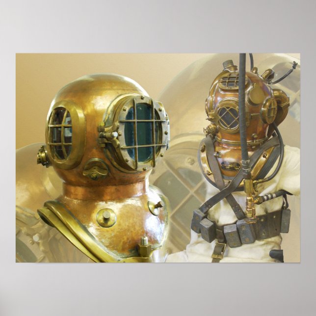 Gamla dykarutrustning, dykmuseets historia, FL Poster (Framsidan)