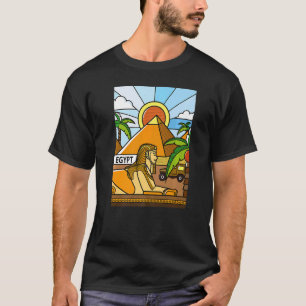 Gamla Egypten Anciella Egyptian Sphinx & Pyramids  T Shirt