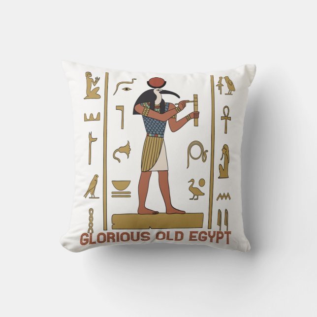 Gamla egyptiska faraoniska guden skriver i Hierogl Kudde (Framsida)