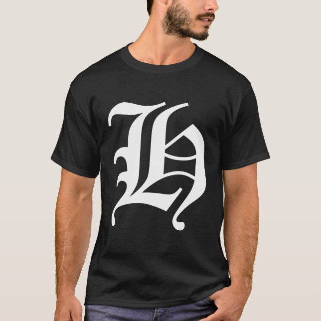 Gamla engelska Brev H T Shirt (Framsida)
