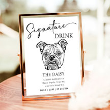 Gamla engelska bulldog Bröllop Namnteckning Drink