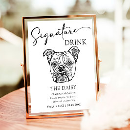 Gamla engelska bulldog Bröllop Namnteckning Drink  Poster