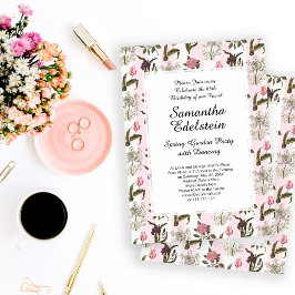 Gamla engelska Garden Blommigt Birthday Inbjudningar