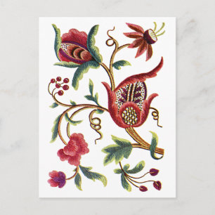Gamla engelska Jacobean Embroidery Vykort