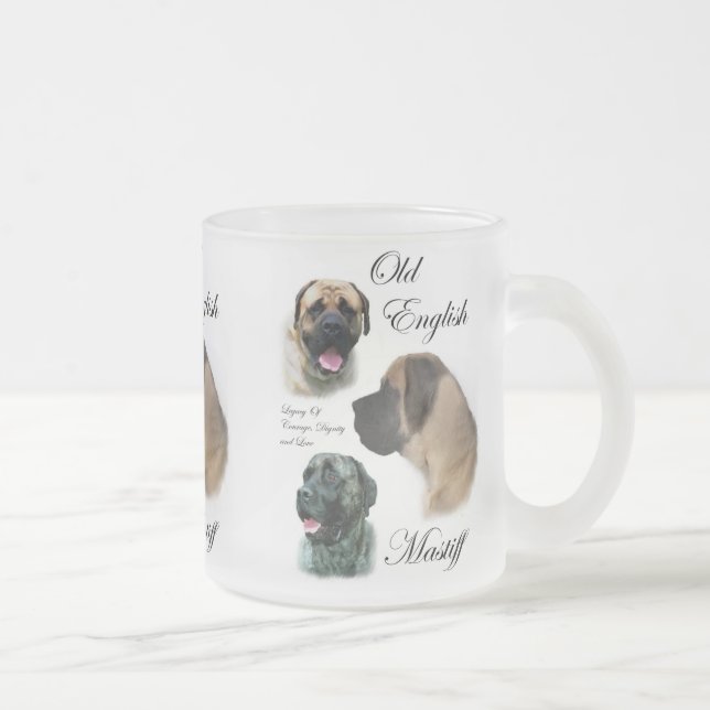 Gamla engelska Mastiff-gåvor Frostad Glasmugg (Höger)