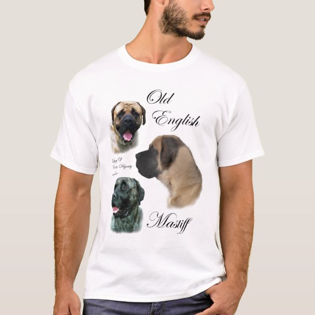 Gamla engelska Mastiff Gifts Apparatur T-shirt (Framsida)