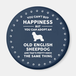 Gamla engelska Sheepdog Adoption Happption Happite Magnet