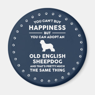 Gamla engelska Sheepdog Adoption Happption Happite Magnet