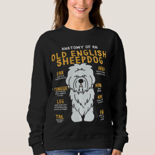 Gamla engelska Sheepdog Anatomy Rolig hund Mamma P T Shirt
