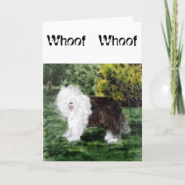Gamla engelska Sheepdog Art Kort