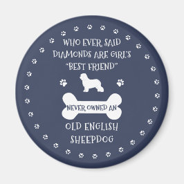 Gamla engelska Sheepdog Best Friend Magnet