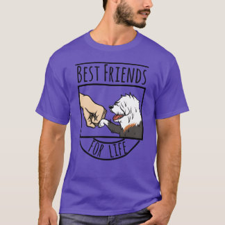 Gamla engelska Sheepdog Best Friends for Life-fami T Shirt