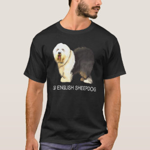 Gamla engelska Sheepdog Crazy Hund T Shirt