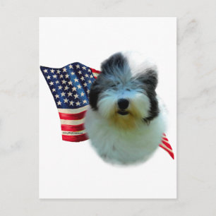 Gamla engelska Sheepdog-Flagga Vykort