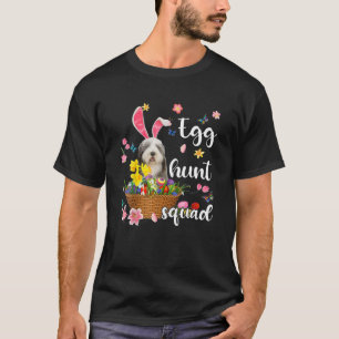 Gamla engelska Sheepdog Glad påsk Day Colorful Egg T Shirt