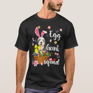 Gamla engelska Sheepdog Glad påsk Day Colorful Egg T Shirt