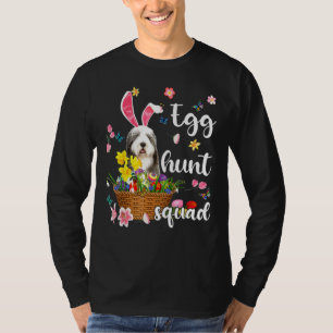 Gamla engelska Sheepdog Glad påsk Day Colorful Egg T Shirt